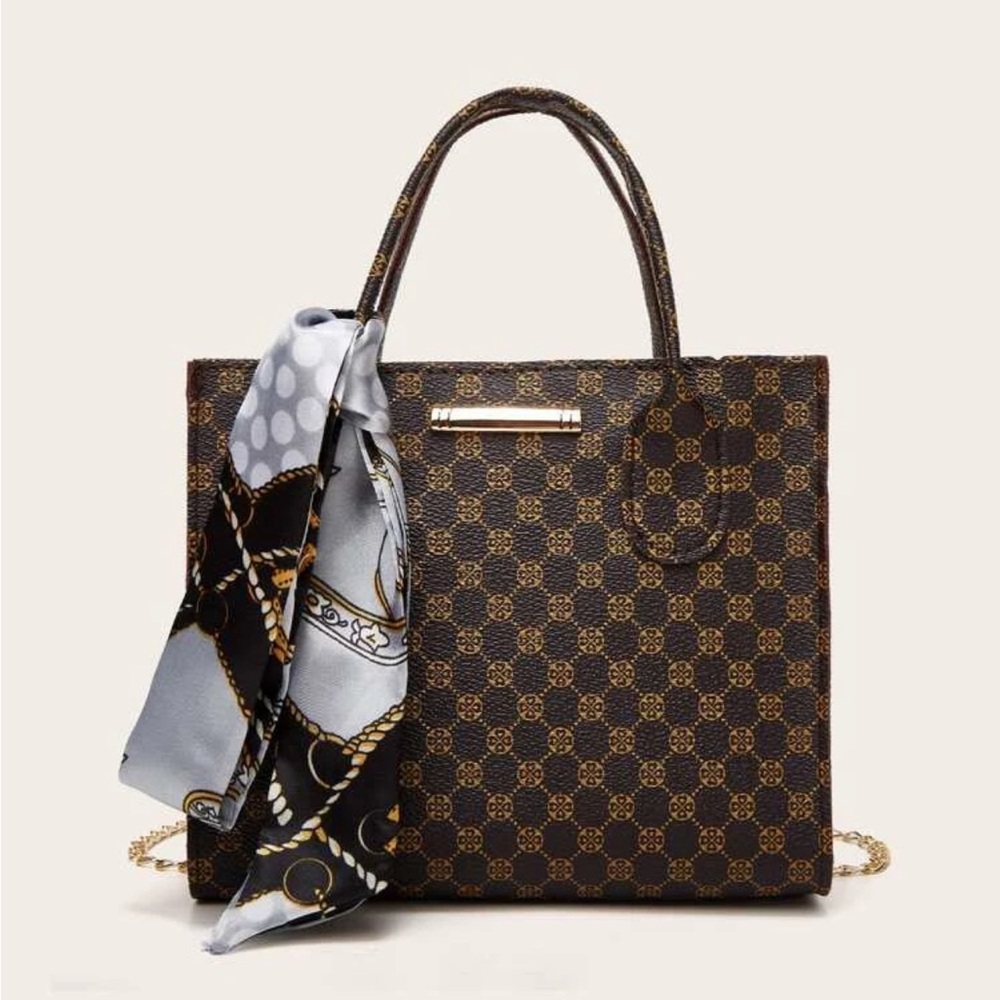 Mini scarf decor chain bag